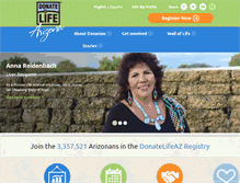 Tablet Screenshot of donatelifeaz.org
